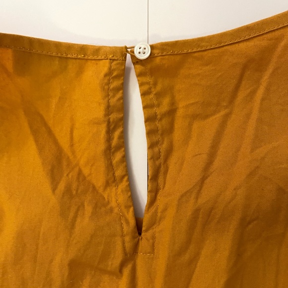 J. Crew Mustard and Pink Eyelet Embroidered Flutter Sleeve Top Size Small - Picture 5 of 13